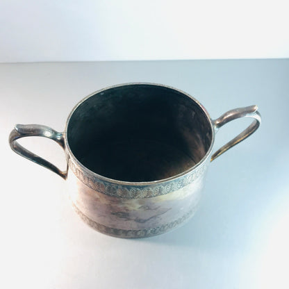 Vintage Dose Schale ohne Deckel versilbert punziert England