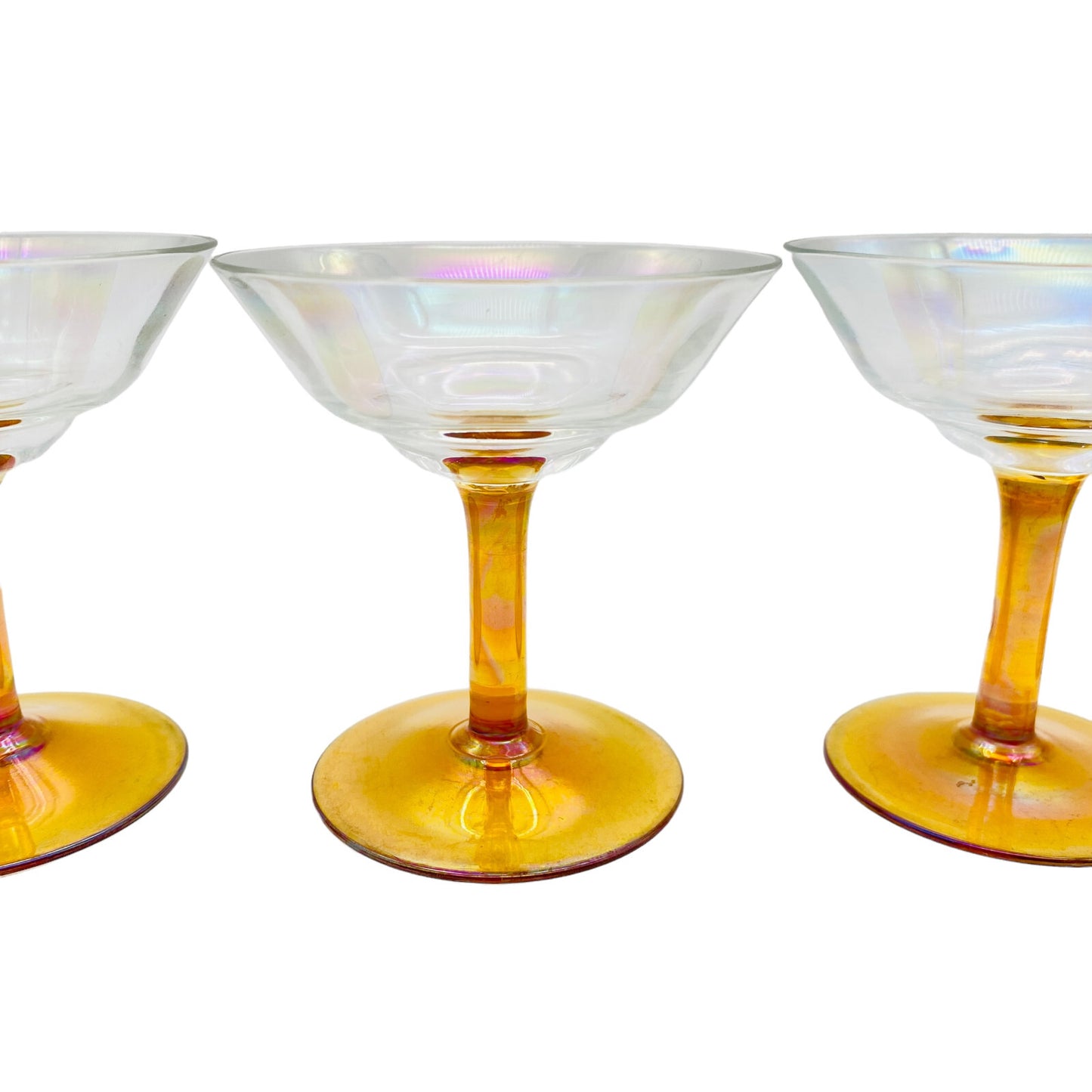 Vintage Bernstein 8,2 cm Likörgläser Gläser Likörschalen Glas 4 er Set gelb