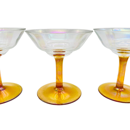 Vintage Bernstein 8,2 cm Likörgläser Gläser Likörschalen Glas 4 er Set gelb