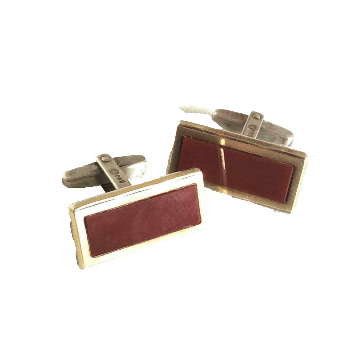 MANSCHETTENKNÖPFE 50er 60er Manschetten CUFFLINKS 800 Silber mit Marke