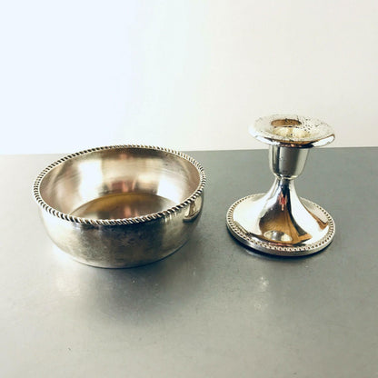 BBI Braucke Berkenhoff Iserlohn Flaschenhalter versilbert + Kerzenhalter