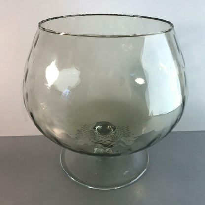 Vase Rauchglas braun Bowle Pokal GLAS Glasvase 50er 60er 21 cm