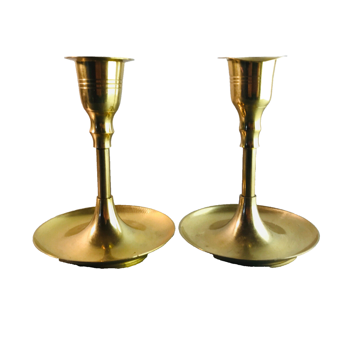 Kerzenhalter MESSING Kerzenständer 60er 50er Tafelkerzen H 10  cm  Set