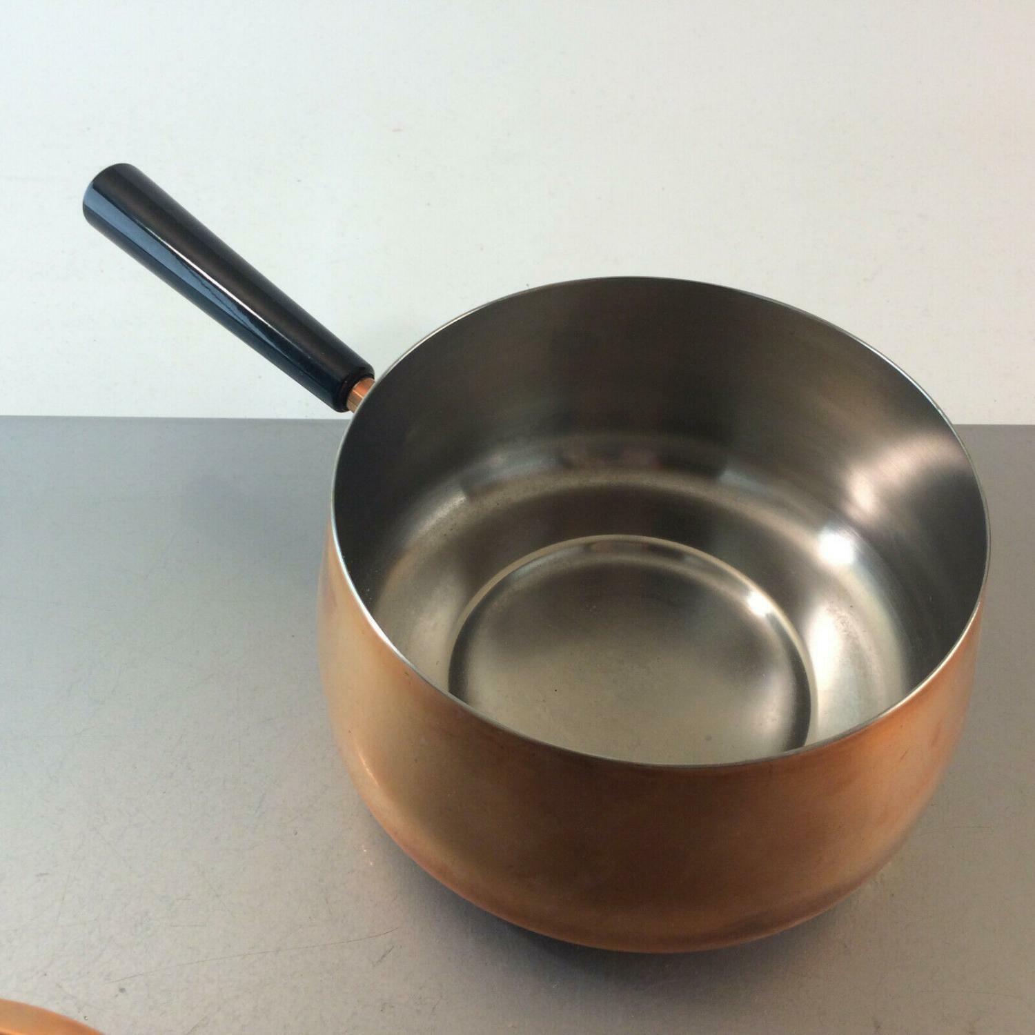 Swiss MARQUE DISPOEE Kupfer Fonduetopf FONDUE Topf Stieltopf 50er 60er