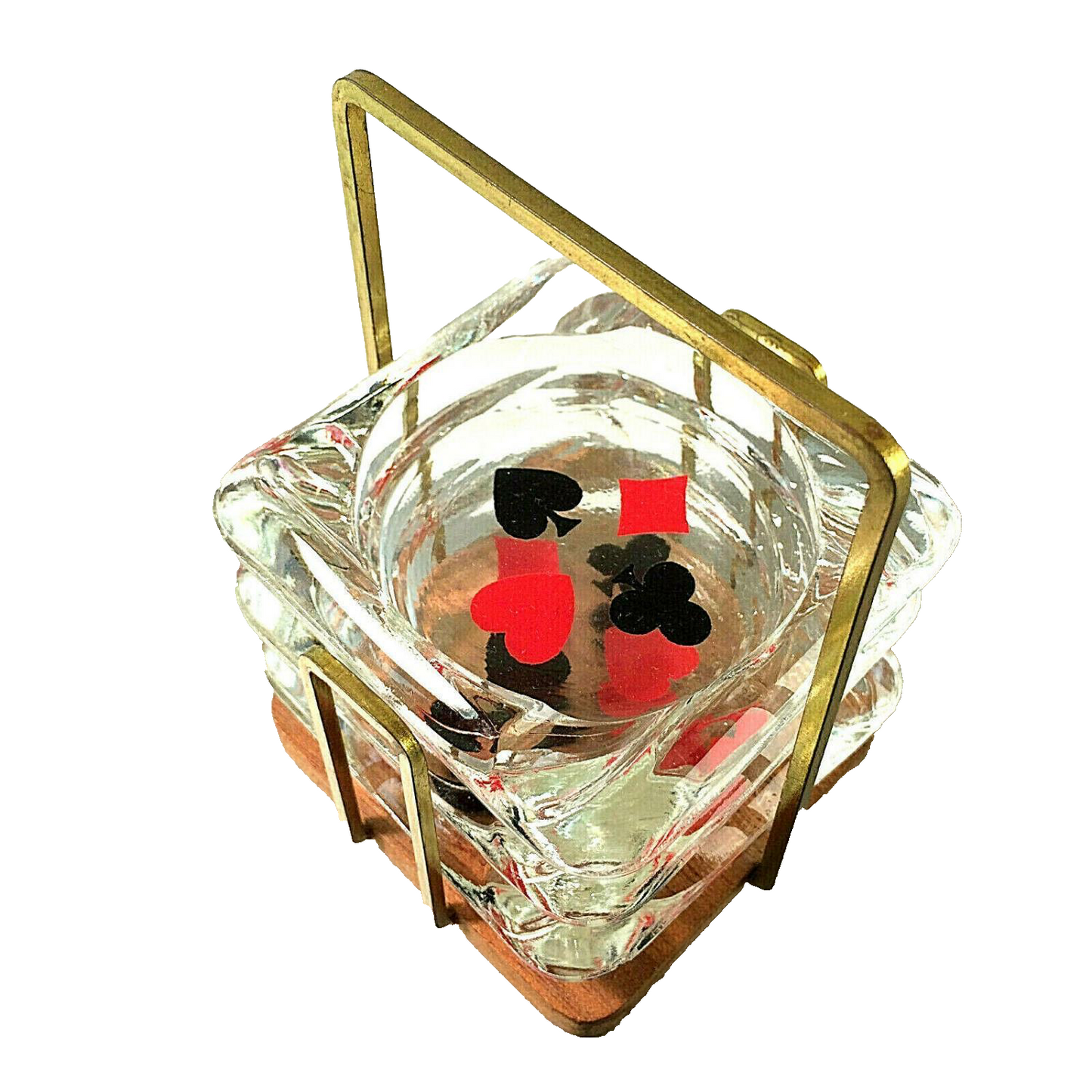 Ascher Aschenbecher Herz Karo Pik 50er Stapelascher stapelbar Messing