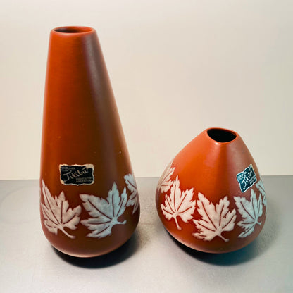 TITIBU Keramik VASEN 10/18 cm MID CENTURY Vintage  50er 60er Blätter
