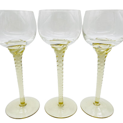 Vintage 3er Set Weingläser Weinglas Glas 18,6 cm 60er 70er Rauchglas Dekoration