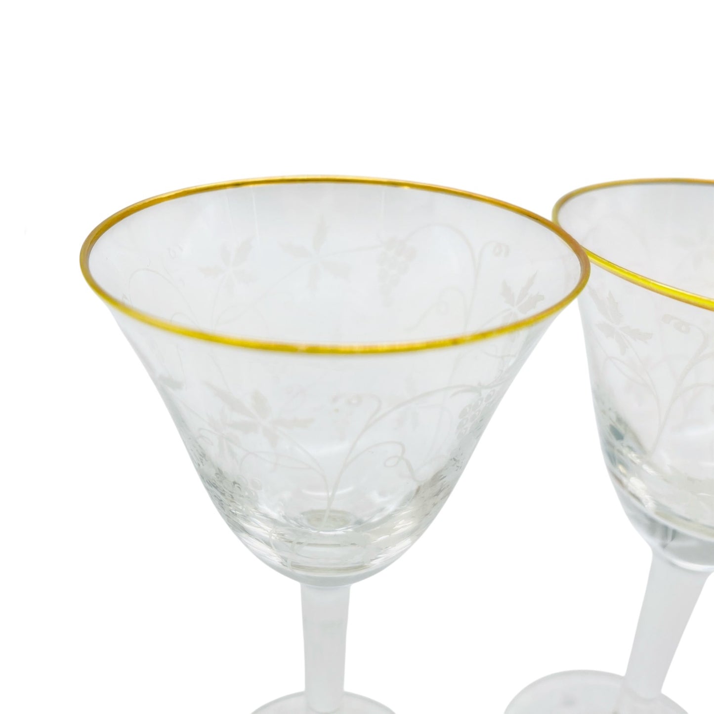 Spiegelau Likörgläser Gläser H 9,9  cm Goldrand 60er Vintage 3er Set Weinreben