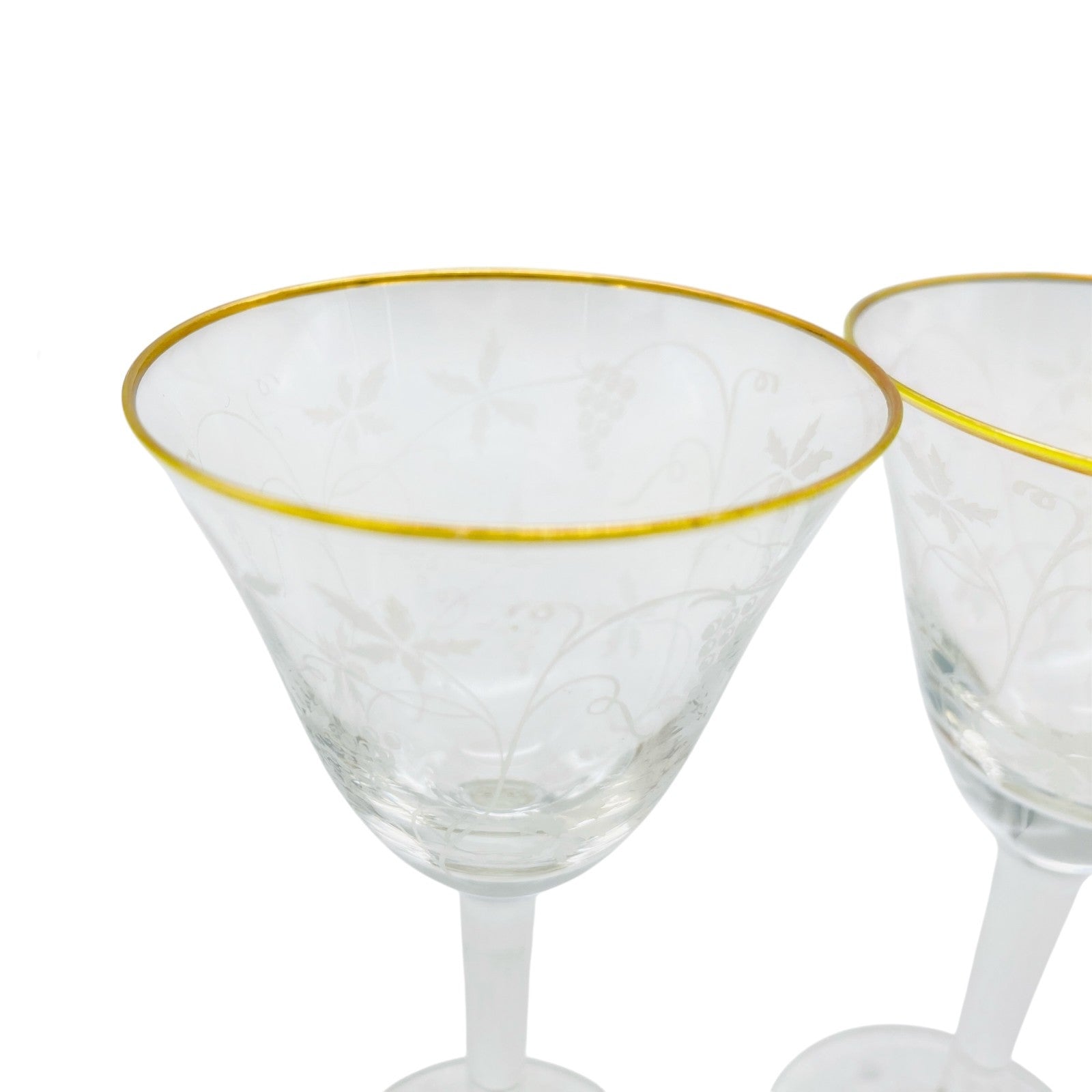 Spiegelau Likörgläser Gläser H 9,9  cm Goldrand 60er Vintage 3er Set Weinreben