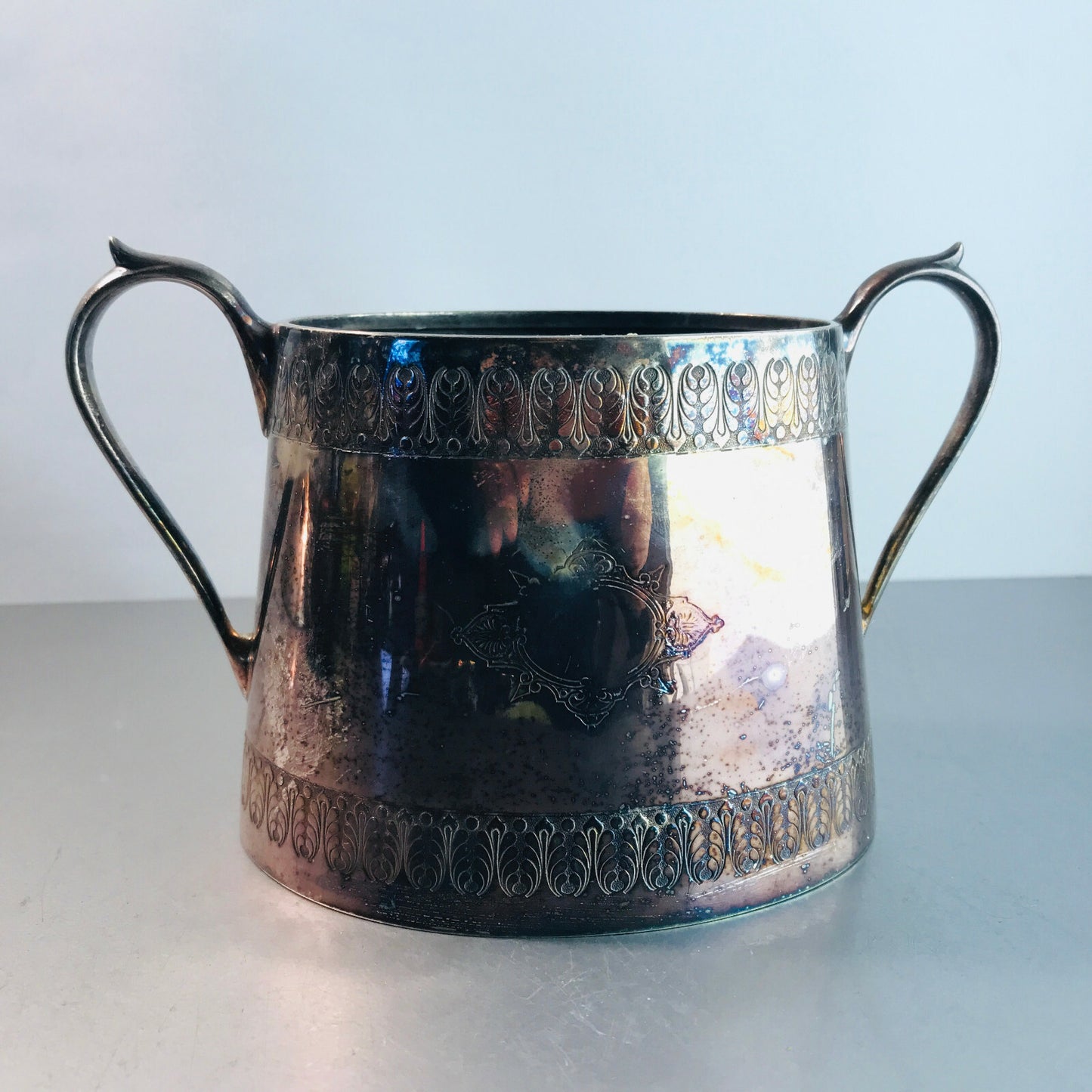 Vintage Dose Schale ohne Deckel versilbert punziert England