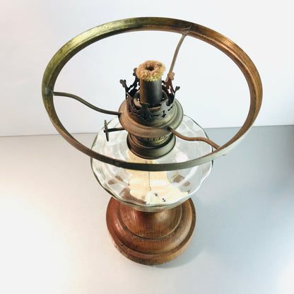 Petroleumlampe GLAS 24 cm Lamp Petroleumleuchte Lampe Fuss ohne Schirm