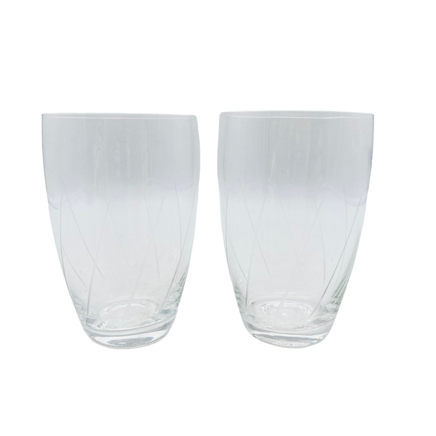 Wassergläser 105 cm - 2 er Set - beschliffen Rillen 50er 60er Gläser Glas