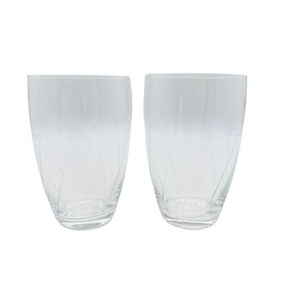 Wassergläser 105 cm - 2 er Set - beschliffen Rillen 50er 60er Gläser Glas