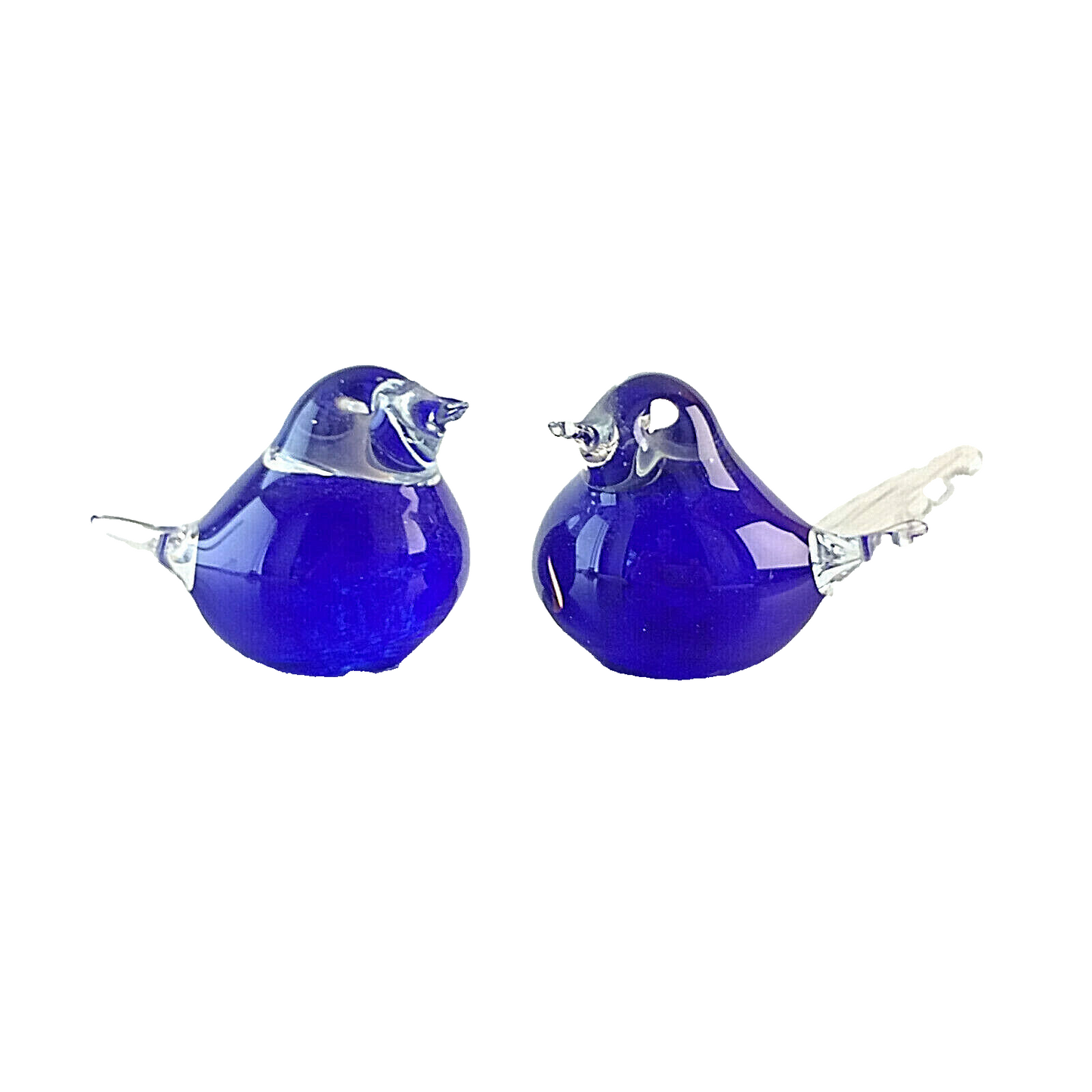 Glasvogel blau H 5 cm Glasvögel Vögle Tauben Glas Vintage