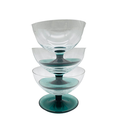 SÜSSMUTH DessertSchalen 3er  Eisbecher Glas Turmalin 50er 60er Schalen