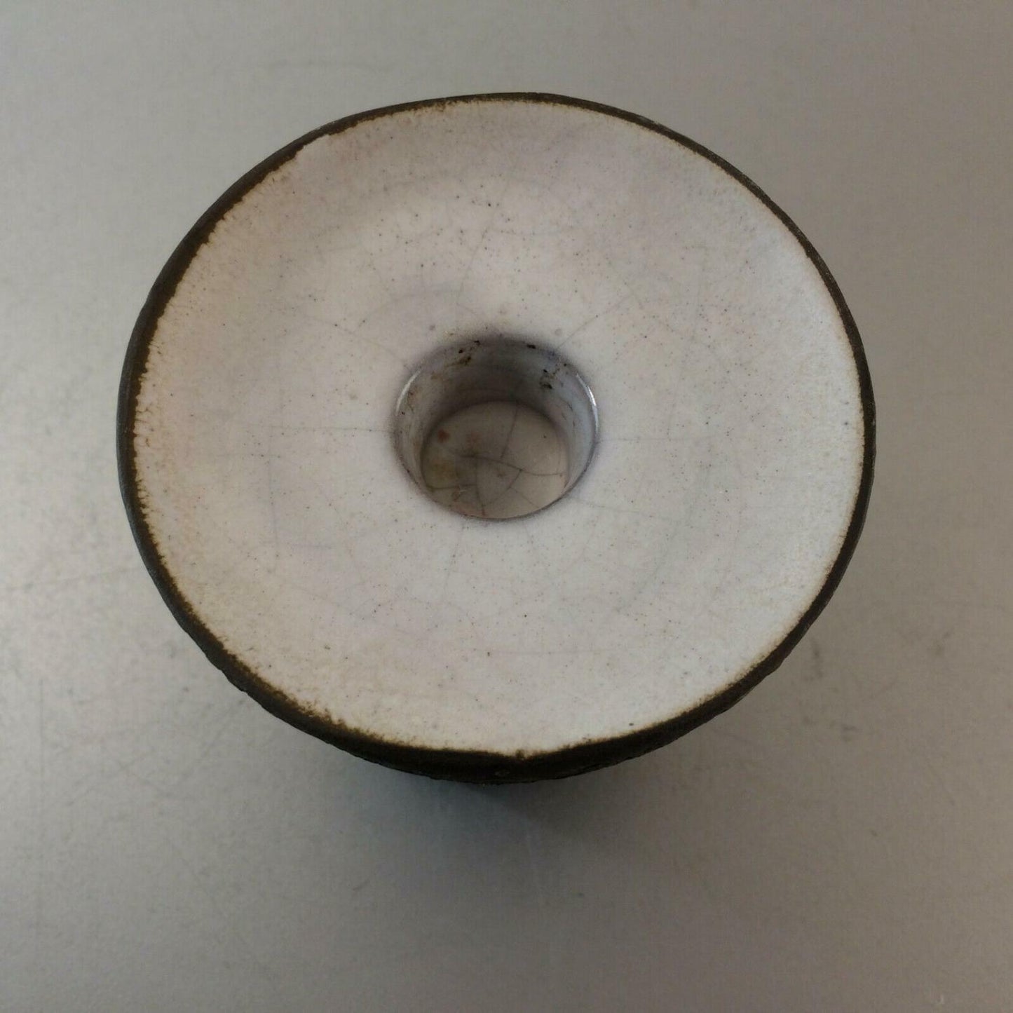 Kerzenständer 50er 60er KERAMIK  Kerzenhalter braun grau H 10 cm