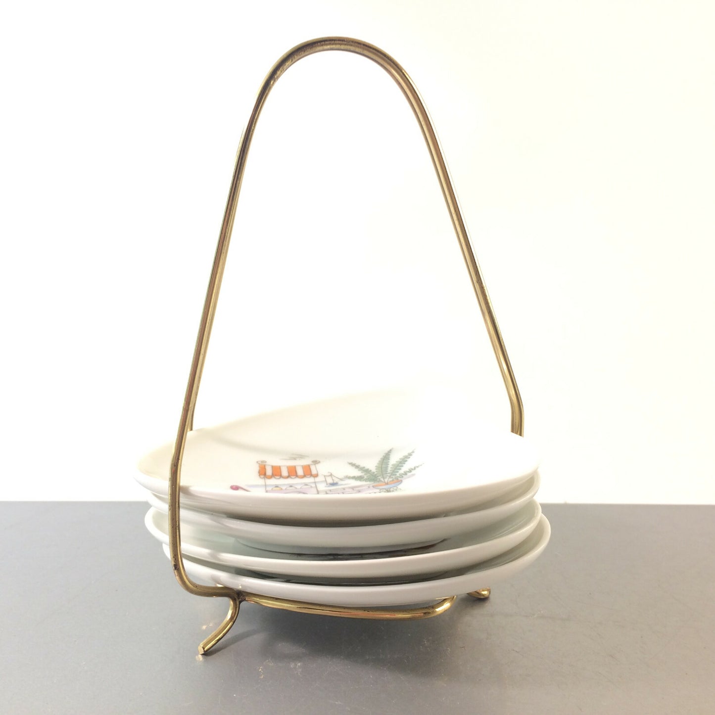 Heinrich Porzellan Schale Schälchen 50er 60er Set Halter MID CENTURY 