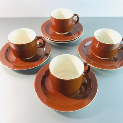 Espressotassen BRAUN Tassen 4 er Set stapelbar Vintage 60er