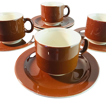 Espressotassen BRAUN Tassen 4 er Set stapelbar Vintage 60er