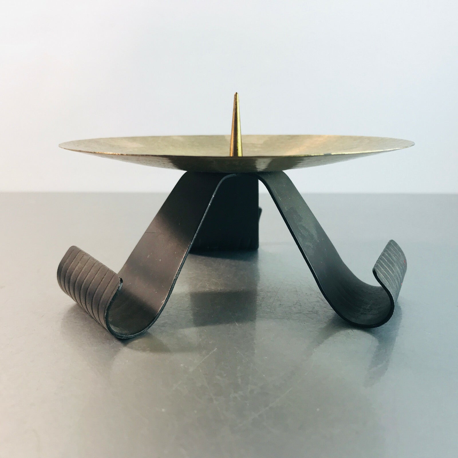 Kerzenständer Messing Kerzenhalter 12,5 cm schwarz 50er 60er  VINTAGE