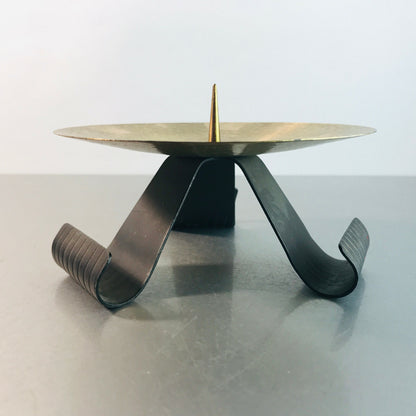 Kerzenständer Messing Kerzenhalter 12,5 cm schwarz 50er 60er  VINTAGE