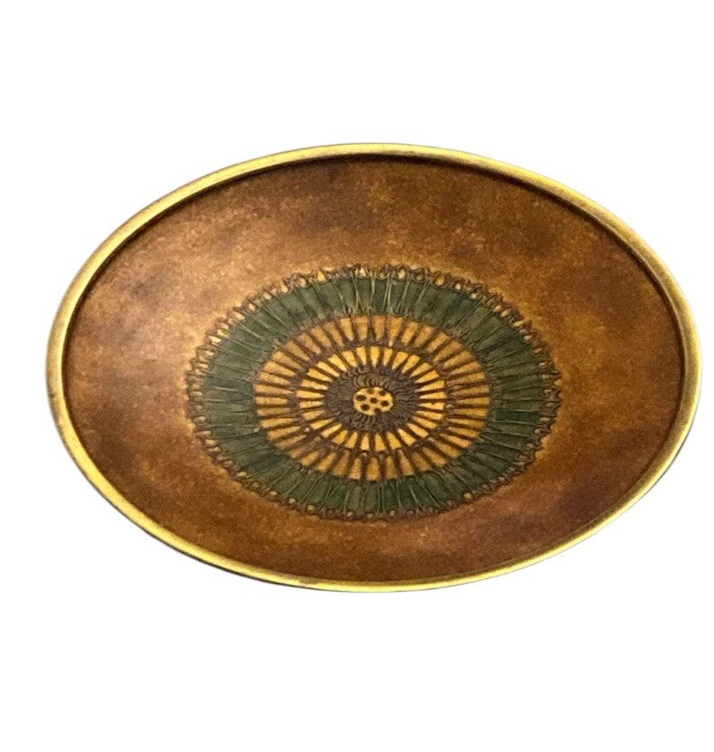 Käthe RUCKENBROD (signiert) Teller Emaille 50er MID CENTURY Mattemaille