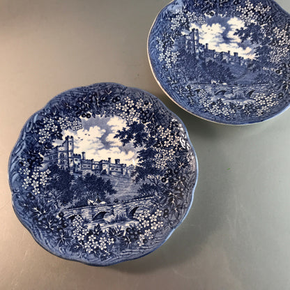 J&G. MEAKIN Haddon Hall England Keramik blau Untertassen 2er Set