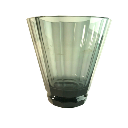 Vase Glas Rauchglas 12 cm 20er 30er Art Déco Facetten