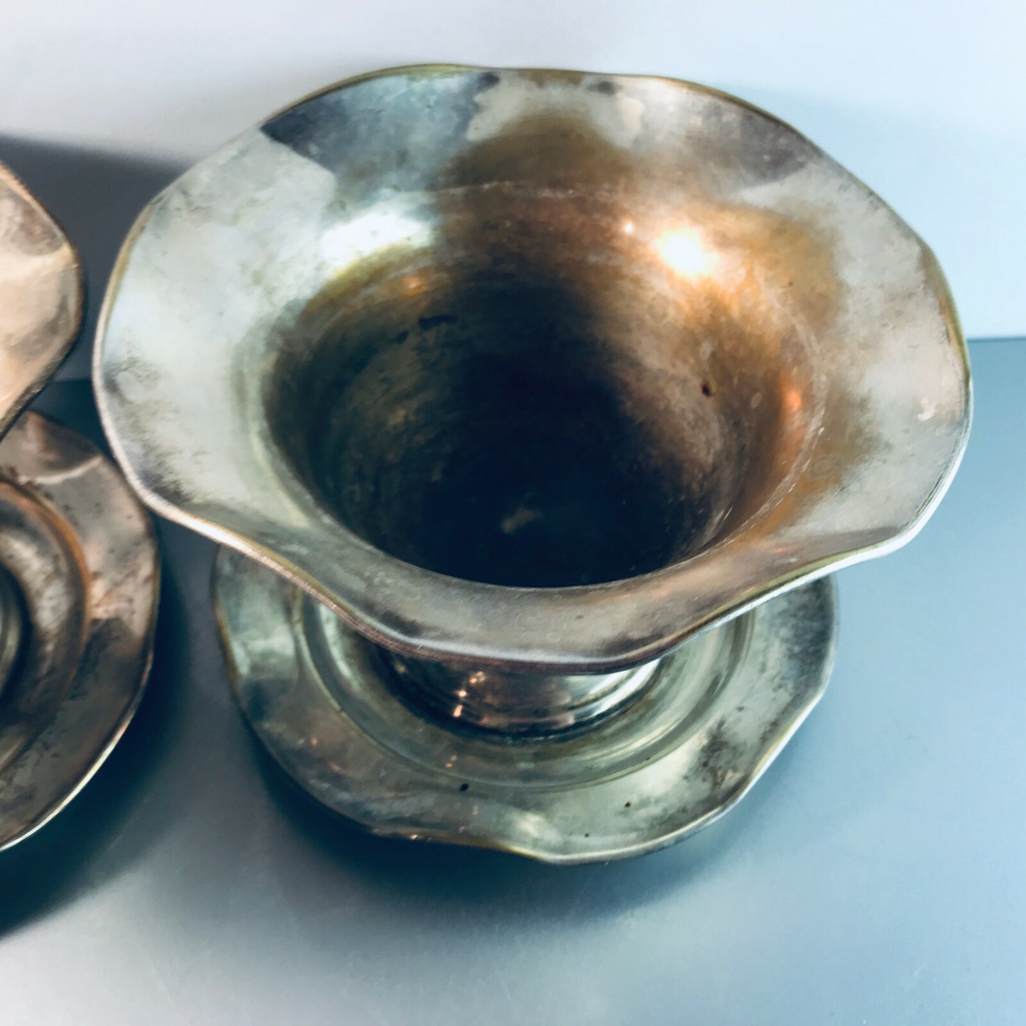 Schalen Set versilbert Vintage MID CENTURY 40er 50er Übertopf Schüssel