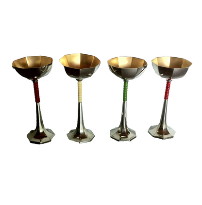 4er Likörbecher Likör JUGENSTIL 19. / 20 Jhd. H ca. 9,5 cm mehrfarbig