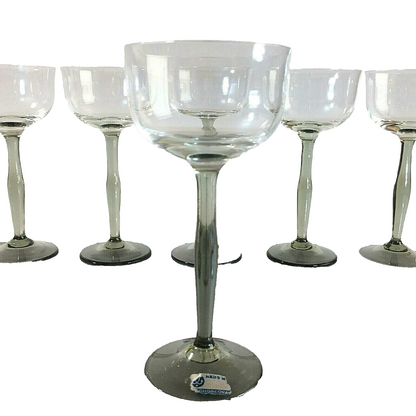 Bohemia Likörglas Likörgläser Likörschalen Glas 14cm 60er 70er Rauchglas 