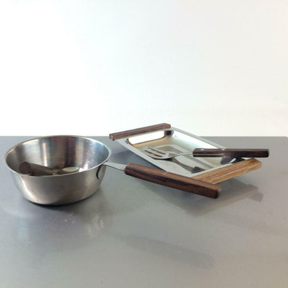 BRAUN & KEMMLER Pfännchen Stieltopf Löffel Edelstahl 60er QUIST Schale