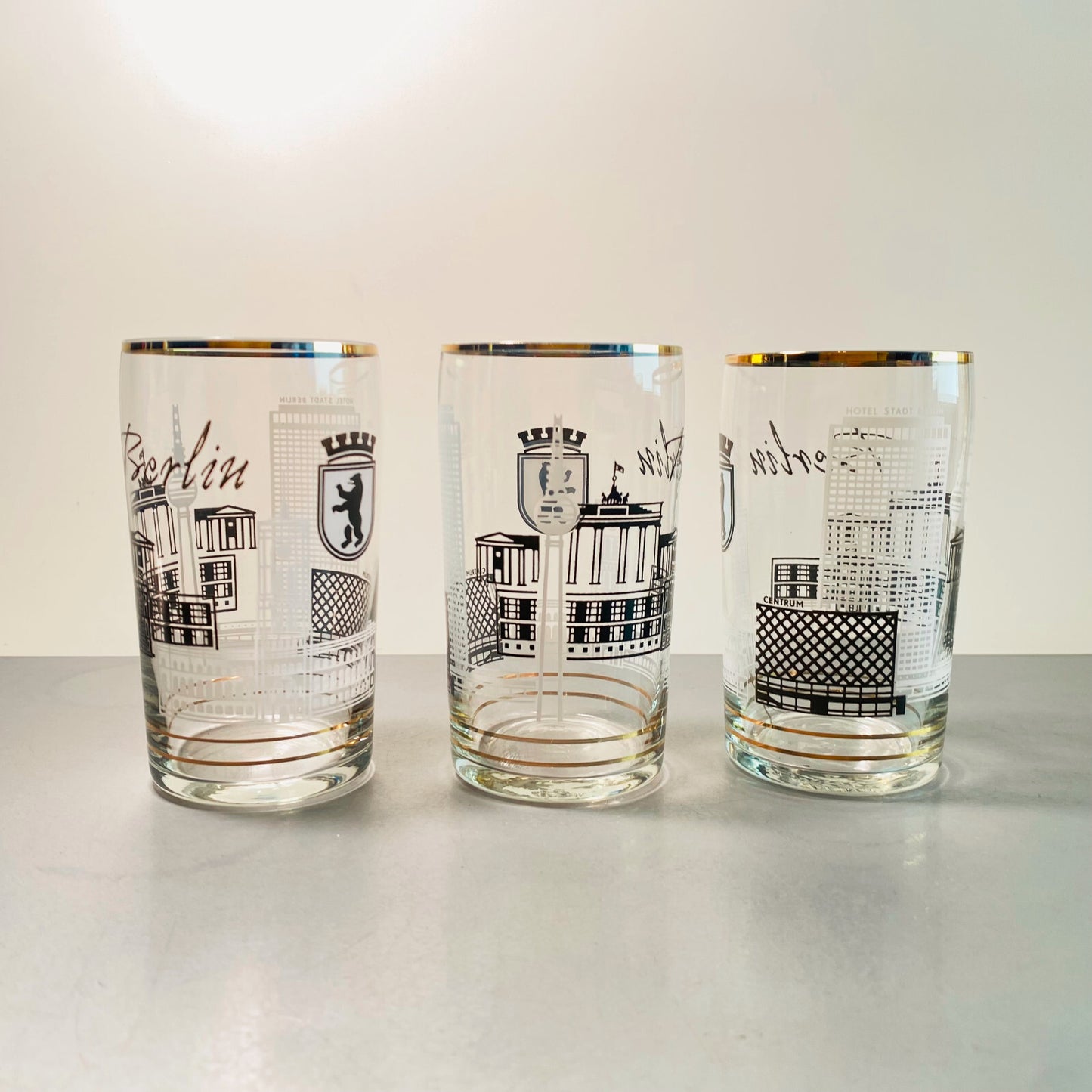 Gläser 3er Set BERLIN Branddenburger Tor 11,5 cm Saftglas Glas