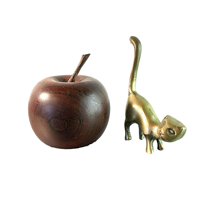 Vintage Katze Messing 50er 60er MID CENTURY H 9,4  cm Figur Tierfigur