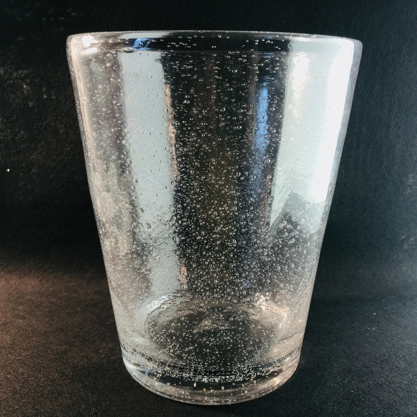 Glas Vase Vintage Luftblasen klarglas Lufteinschlüsse Schaumglas 22,5 cm