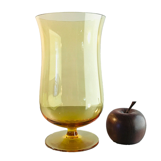 Vase Bernstein 22,7 cm 50er 60er MID CENTURY Vase Glas Windlicht