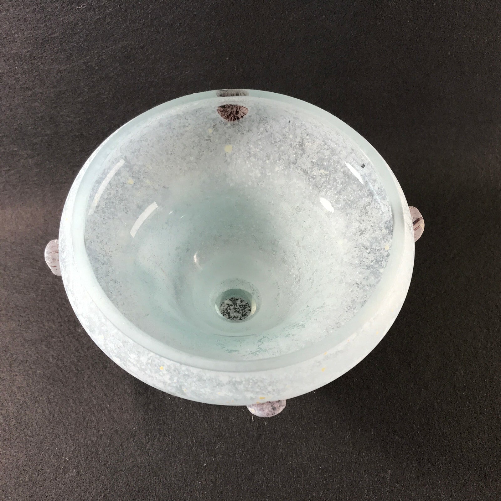 SCAVO Vintage Vase Noppen 14,7 cm 50er 60er MID CENTURY Glas Satinato