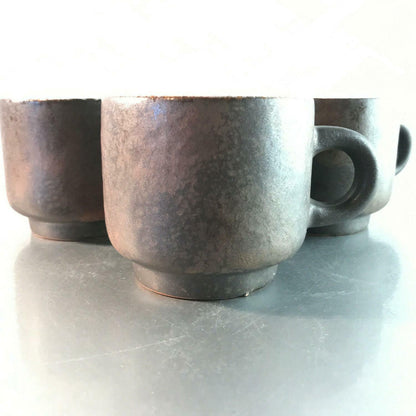 Fritz van Daalen Tassen Keramik 5er Set BRAUN H 8 cm signiert Tasse