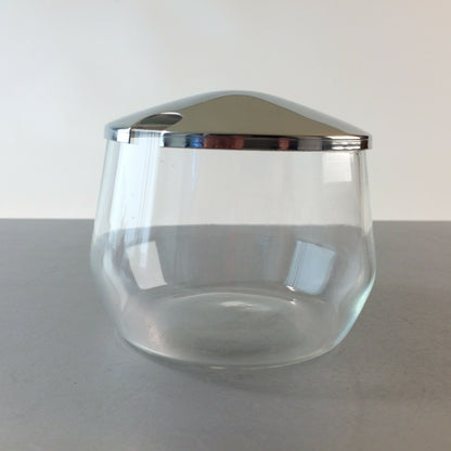 QUIST 60er 70er 6er Deckeldose Dose H 7 cm Edelstahl Glas