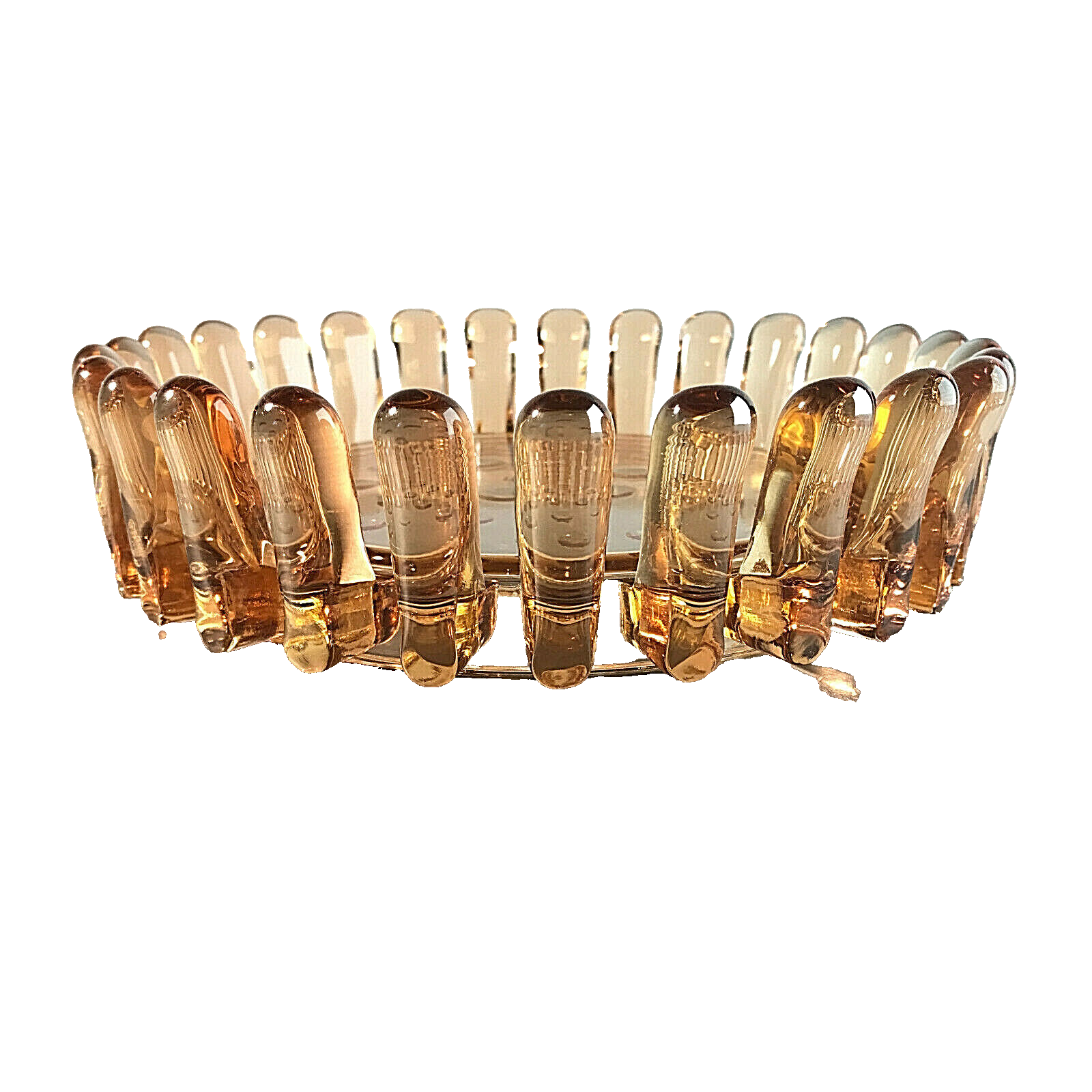 VINTAGE Schale 50er 60er MID CENTURY Rosalin rosa Schüssel D 21 cm Glas Deko