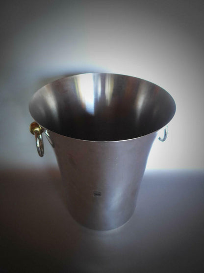 SKS DESIGN Sektkühler Sekteimer Edelstahl mit LABEL H 23 cm Cocktail 80er