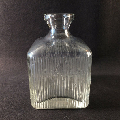 VASE Glasvase eckig 13 cm  50er 60er klar schwer Glas VINTAGE