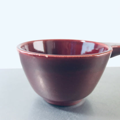 Schale Schüssel 10,3 cm Schälchen Vintage Glas 50er 60er rot + Löffel