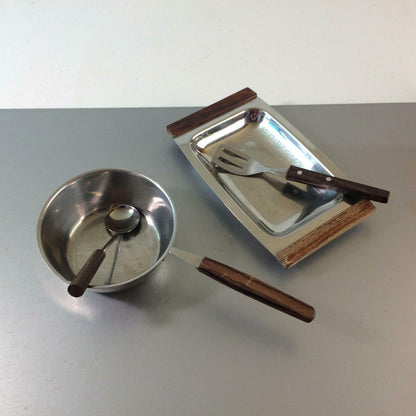 BRAUN & KEMMLER Pfännchen Stieltopf Löffel Edelstahl 60er QUIST Schale