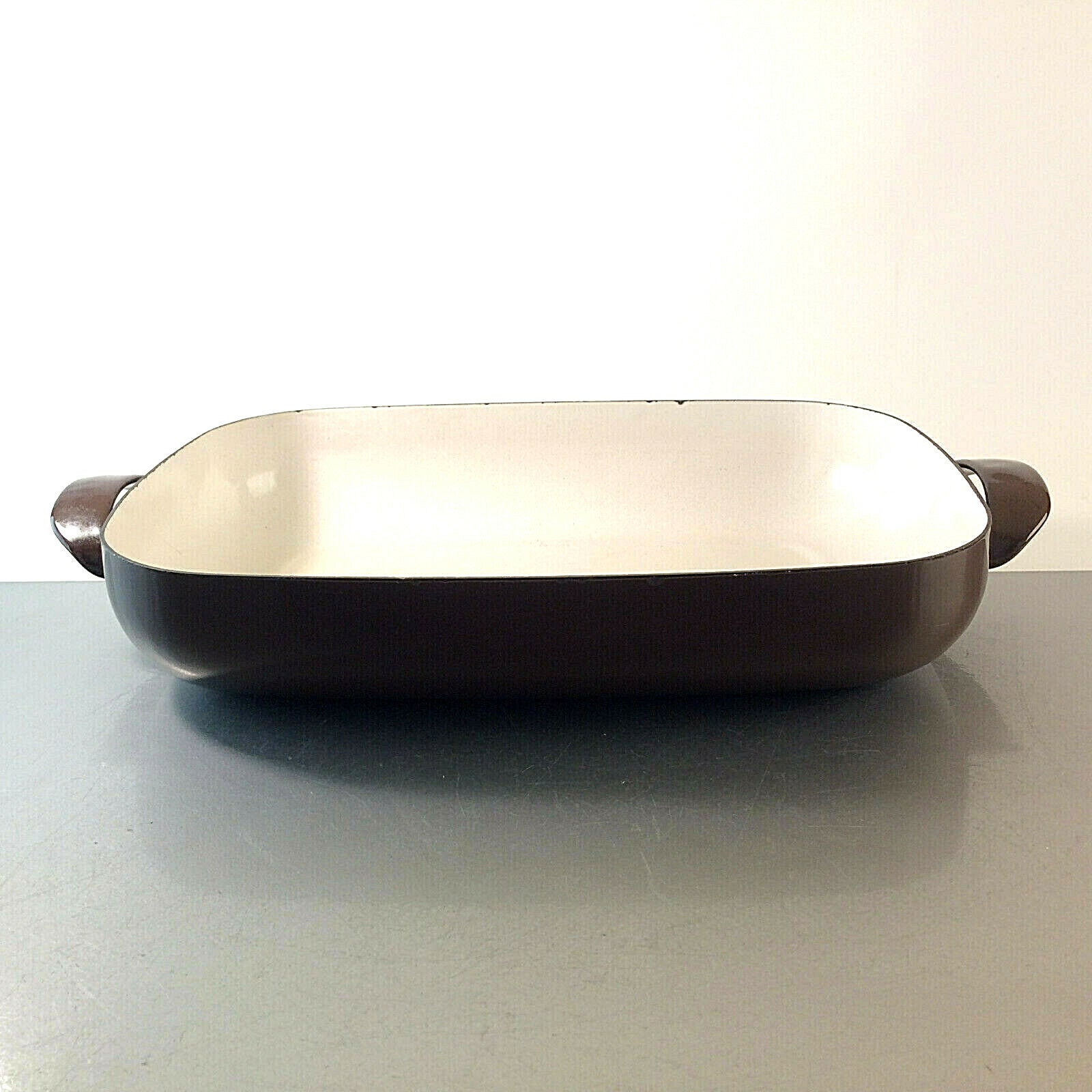 Emaille Form Backform Bratenform braun 23 x 33 cm H 5,5 cm Auflaufform