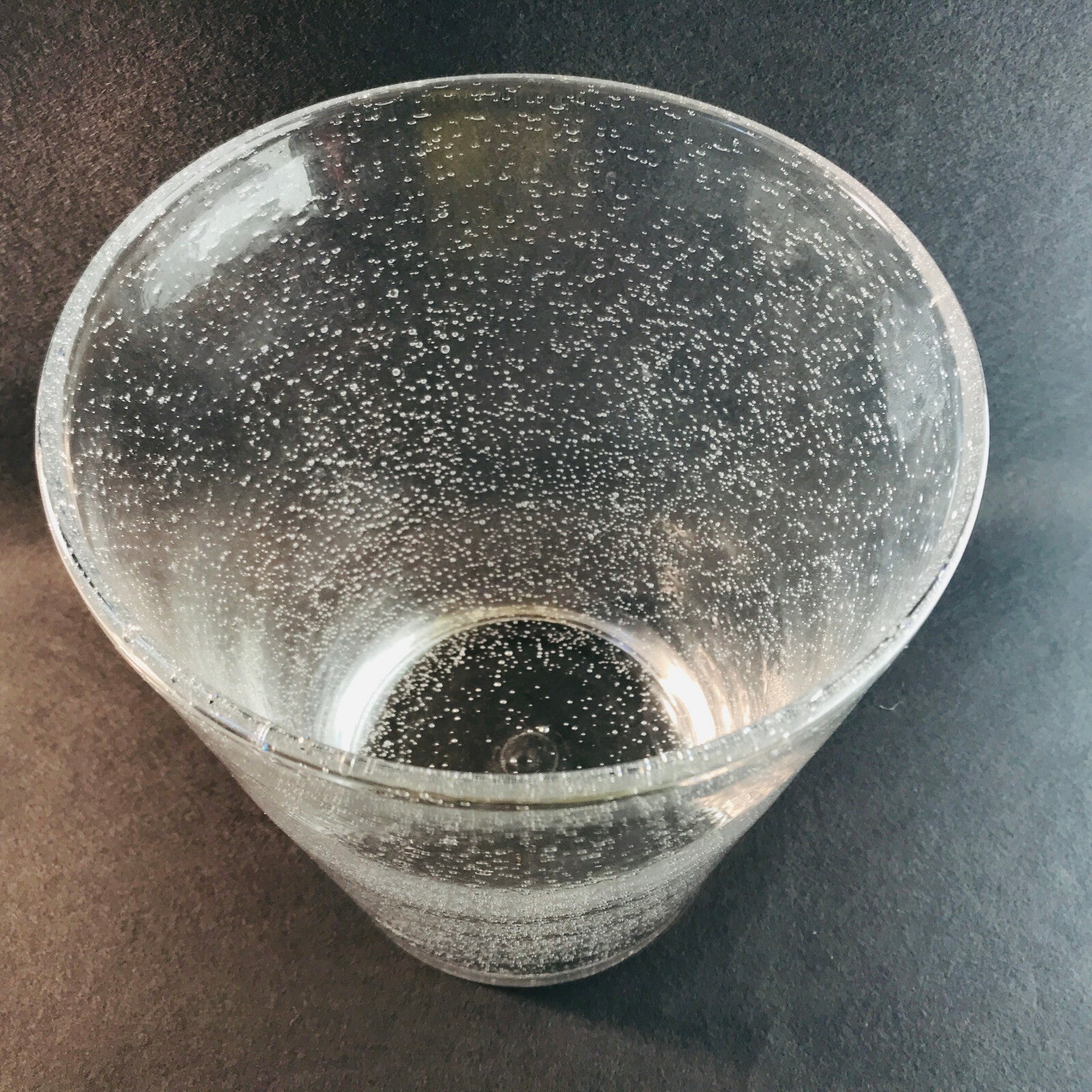 Glas Vase Vintage Luftblasen klarglas Lufteinschlüsse Schaumglas 22,5 cm