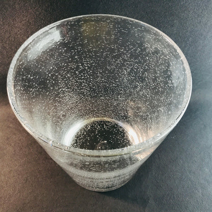 Glas Vase Vintage Luftblasen klarglas Lufteinschlüsse Schaumglas 22,5 cm