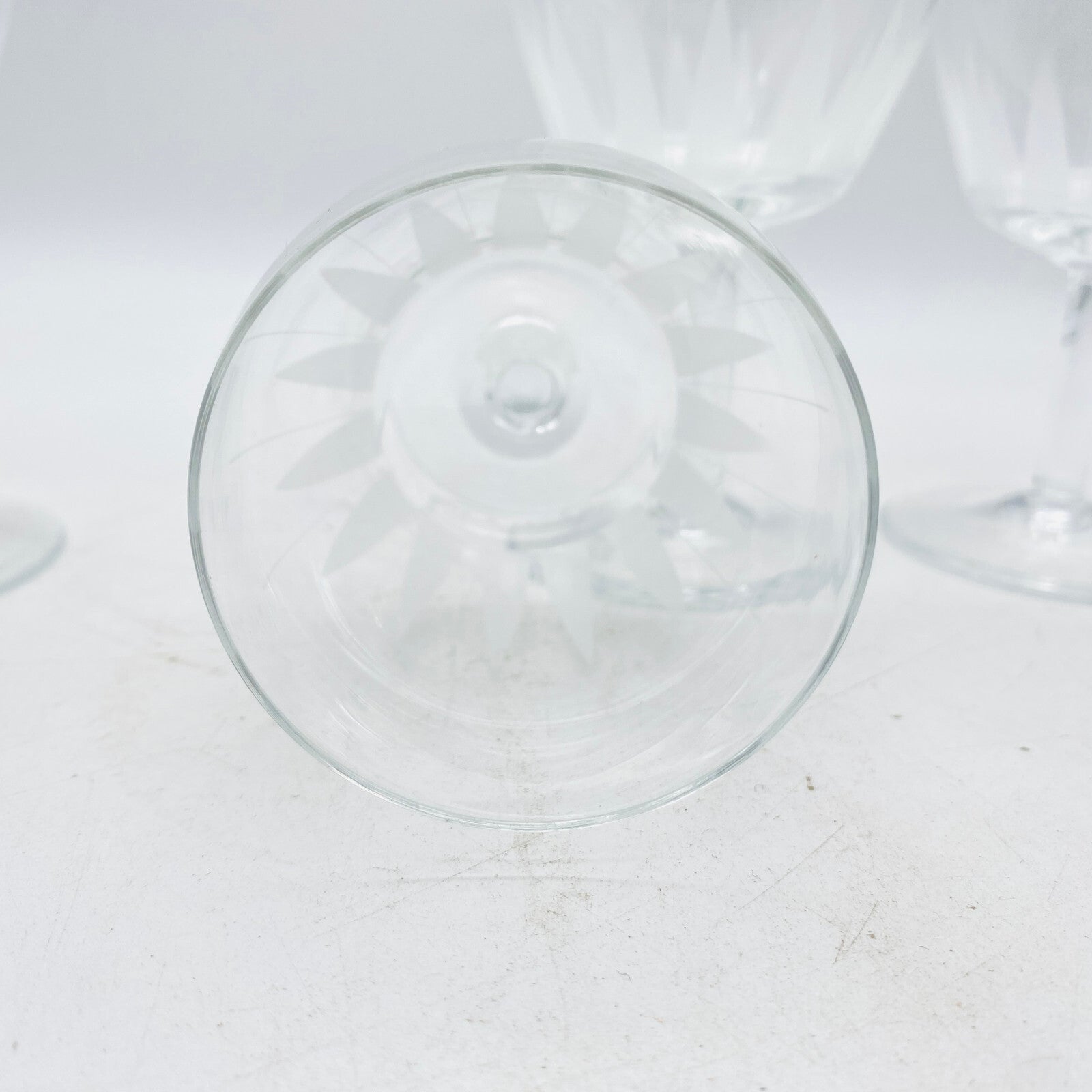 Weingläser H 12 cm Dekoratio satiniert beschliffen 60er 70er Vintage Gläser Glas