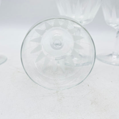 Weingläser H 12 cm Dekoratio satiniert beschliffen 60er 70er Vintage Gläser Glas