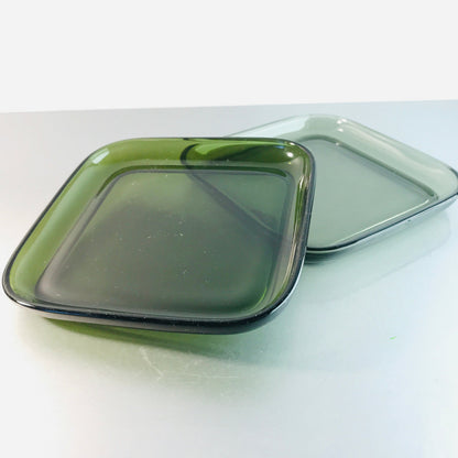 Vintage GLAS 50er 60er MID CENTURY Schälchen Schalen D 16,7 cm Rauchglas